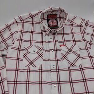 Dixxon Precision Flannel Mens XL Long Sleeve Plaid White Red Limited Edition